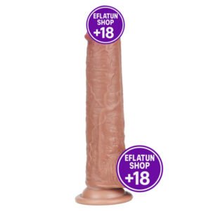 Oynar derili, çift katmanlı gerçekçi melez penis, 20 cm uzunlukta.
