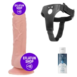 testisli gerçekçi dildo yan görünüm