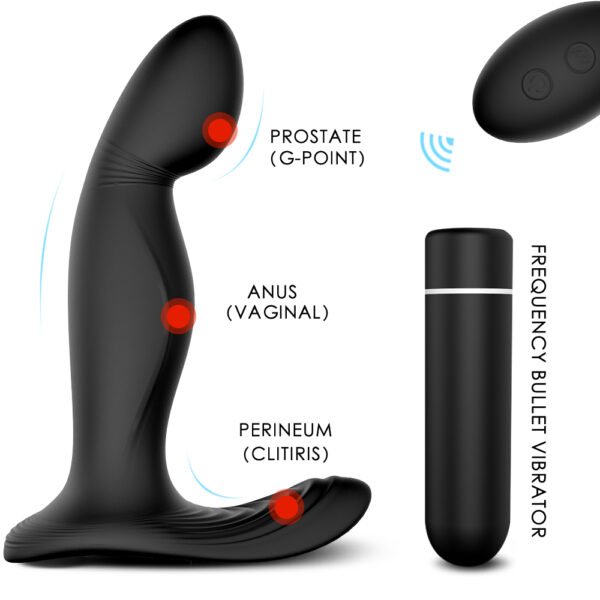 Su geçirmez 3 bölgeli anal vibratör