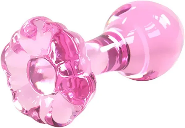 çiçekli cam anal plug güvenli taban