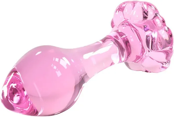 çiçekli cam anal plug rahat yerleşim