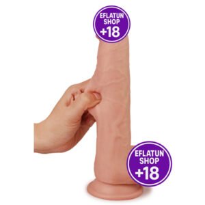 Yumuşak ve esnek TPE malzemeden yapılmış, gerçekçi melez dildo.
