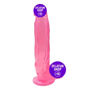 Yumuşak dokulu uzun pembe dildo