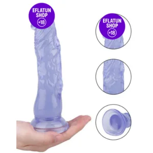 Dengeli mor dildo doğal yapısıyla uyum sağlar