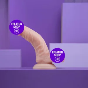 Eğimli realist dildo G noktasına özel kavisli tasarımıyla öne çıkar
