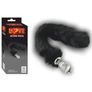 Beylikdüzü siyah peluş kuyruklu cam anal plug