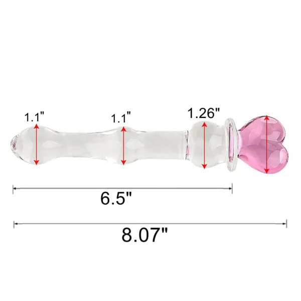 20 cm uzunluğunda boğumlu cam dildo