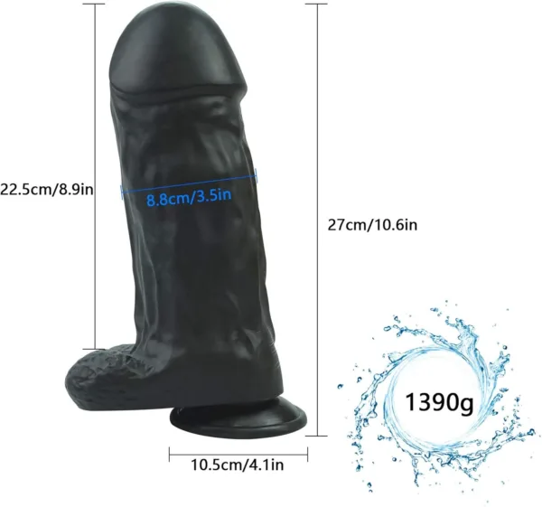 Esnek ve büyük siyah dildo