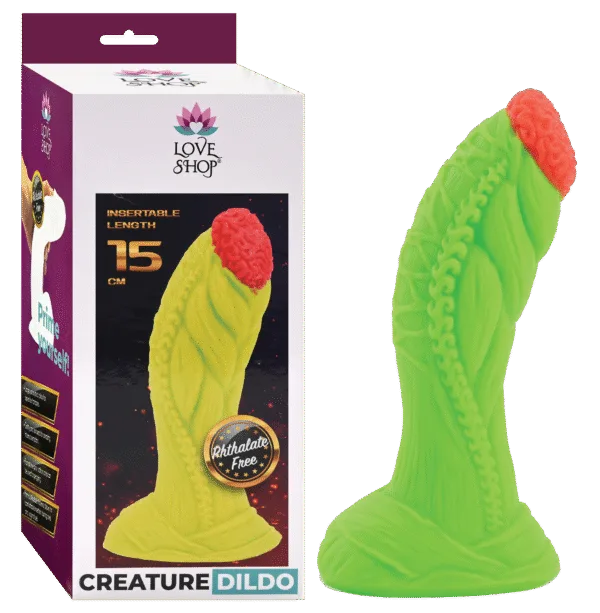 Neon renkli yaratık formunda dildo