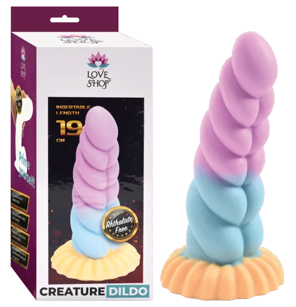 Renkli spiral unicorn dildo