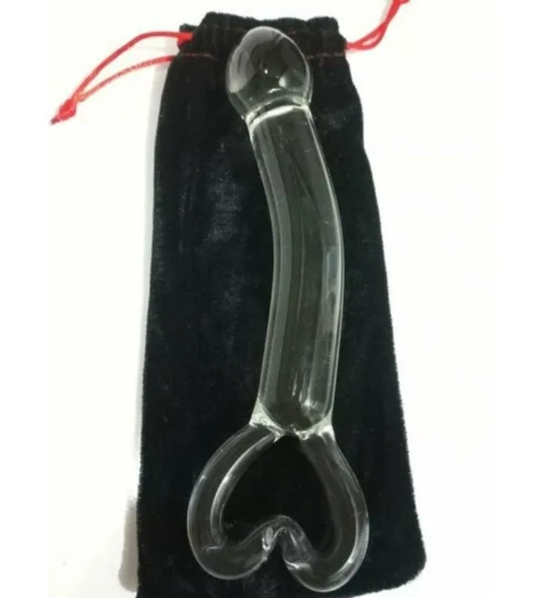 20 cm uzunluğunda kalp detaylı dildo
